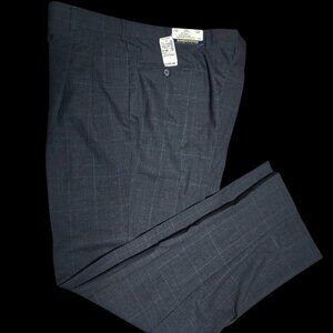 NWT JoS A Bank Gray Windsor Dress Pants 38 Short 100% Wool Navy Plaid
